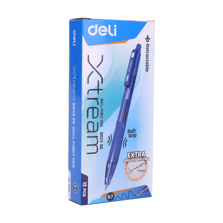 Deli Xtream Ball Point Pen Q023 30 0.7MM Blue